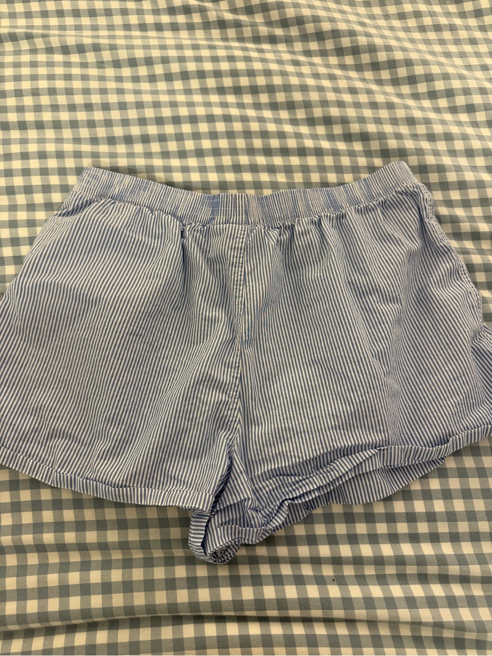 TNA Blue and White Striped Women's Cotton Lounge Shorts - Picture 4 of 4